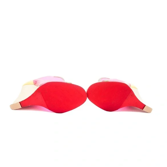 Christian Louboutin Neon Pink PVC Zip Wedge Heeled Booties EU 37
